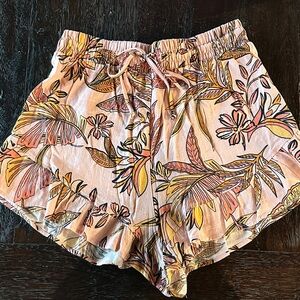 Target Pink Tropical Print Drawstring Shorts